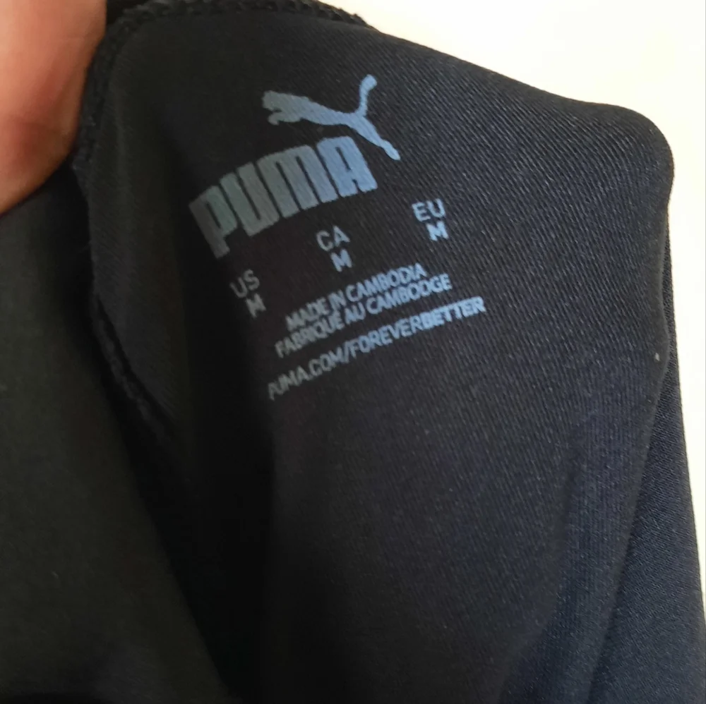 Puma Kids Black Joggers with White Logo Athletic Sports Football Soccer